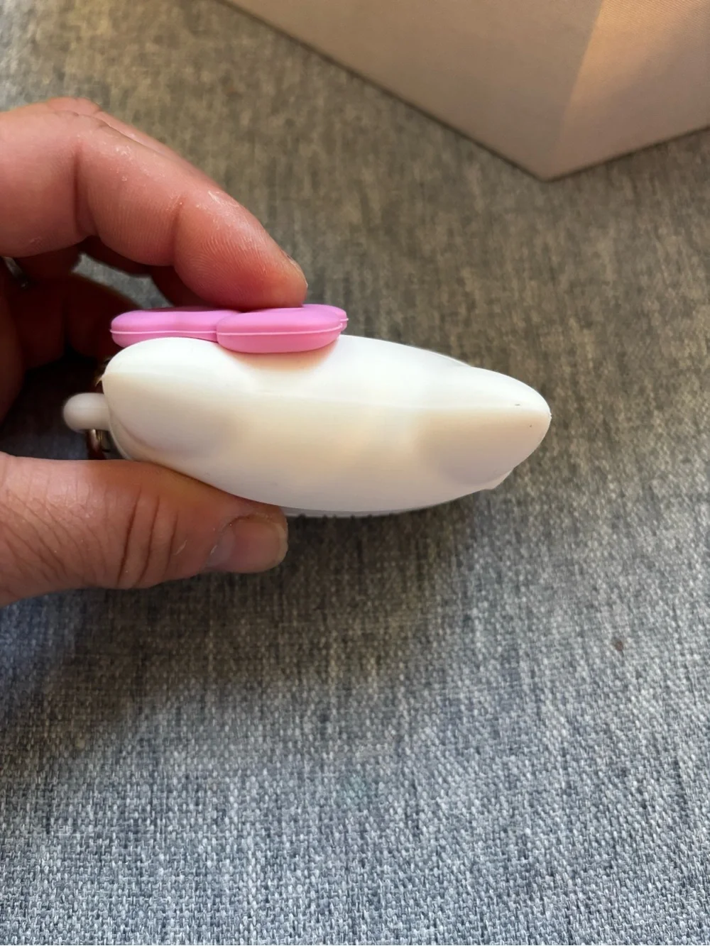 Hello Kitty White and Pink Silicone AirPods Case with Keyring Charm